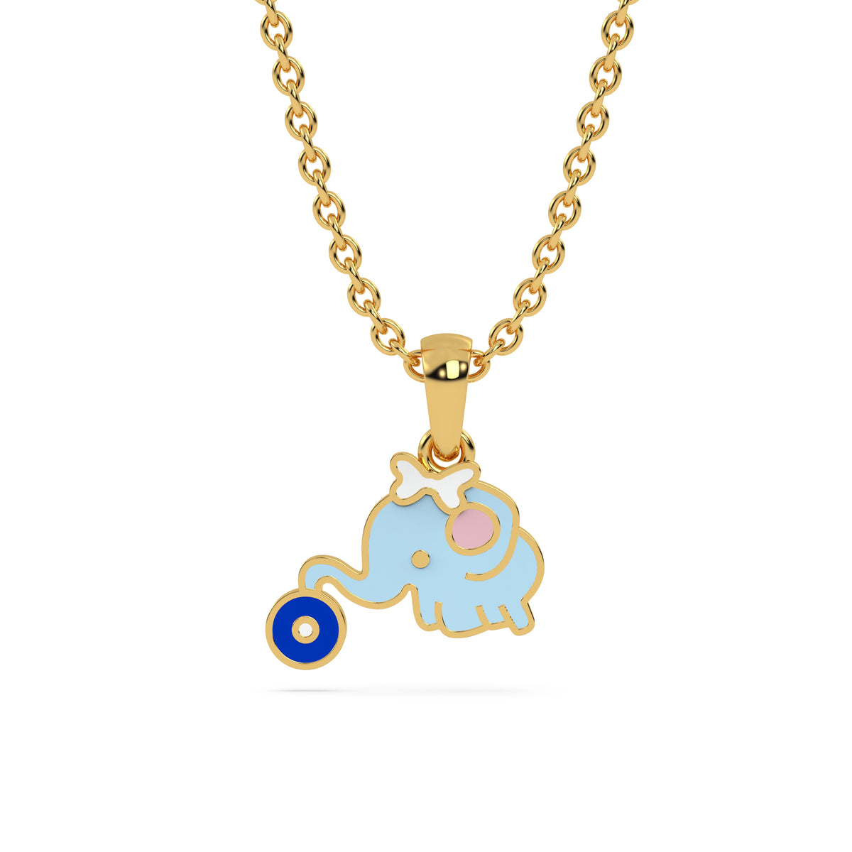 Elephant's Blue Eye Bow Pendant