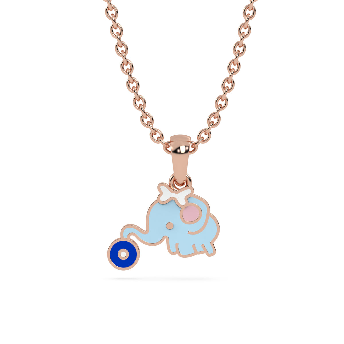 Elephant's Blue Eye Bow Pendant
