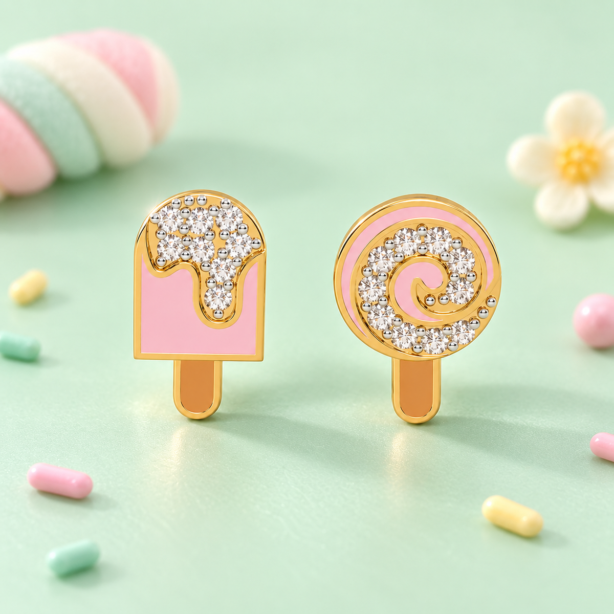 Miss match candy studs