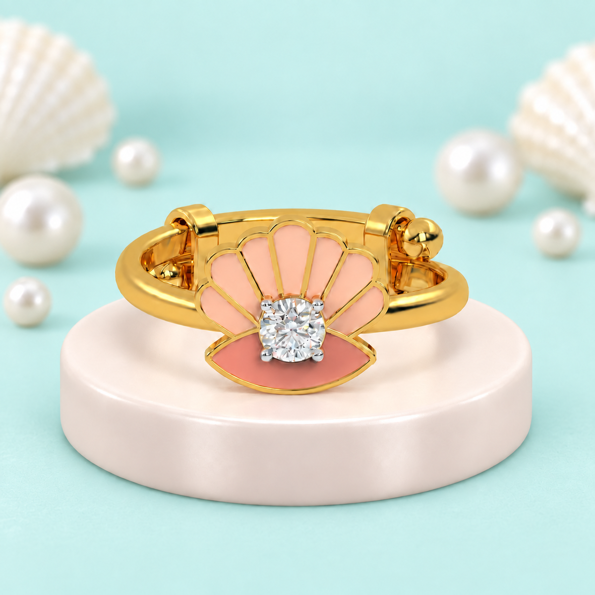 Ocean Breeze Shell Sparkle Ring