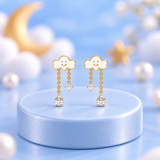 The Happy Cloud Drop Earrings