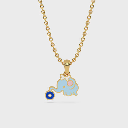 Elephant's Blue Eye Bow Pendant